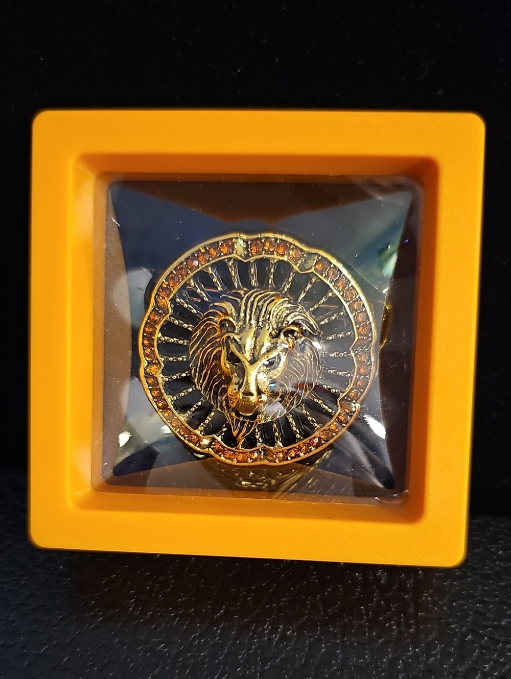 Rhinestone Lion Brooch